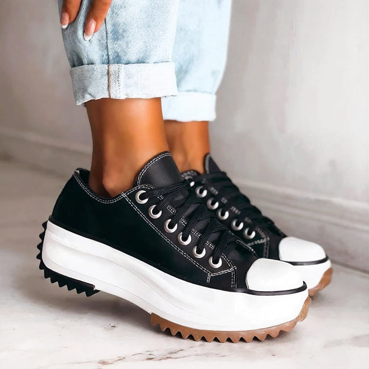 Kayla | Leder Plateau Sneakers