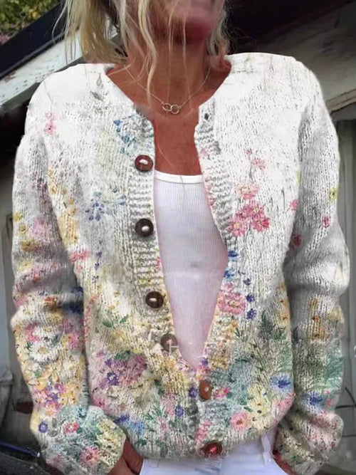 Emila™ | Cardigan chaud à imprimé floral